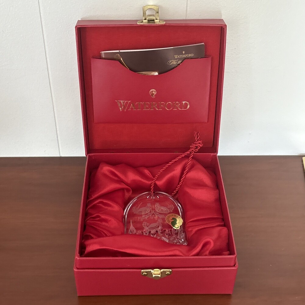 Waterford Three French Hens 12 Days Christmas Crystal Ornament Lismore Edition - Picture 2 of 11
